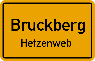 Ortsschild Bruckberg Hetzenweb