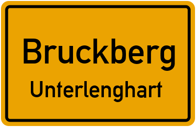 Ortsschild Bruckberg Unterlenghart