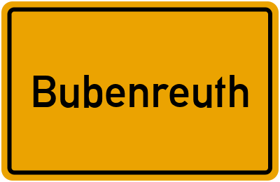 Ortsschild von Gemeinde Bubenreuth in Bayern