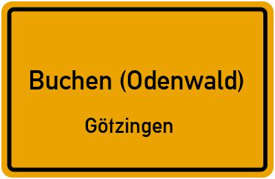 Ortsschild Buchen (Odenwald) Götzingen