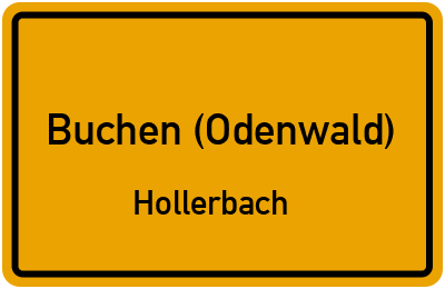 Ortsschild Buchen (Odenwald) Hollerbach