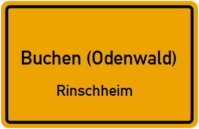 Ortsschild Buchen (Odenwald) Rinschheim