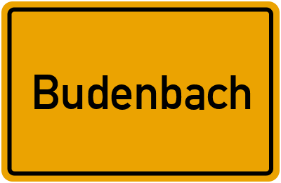 Ortsschild von Gemeinde Budenbach in Rheinland-Pfalz