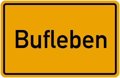 Ortsschild von Bufleben in Thüringen