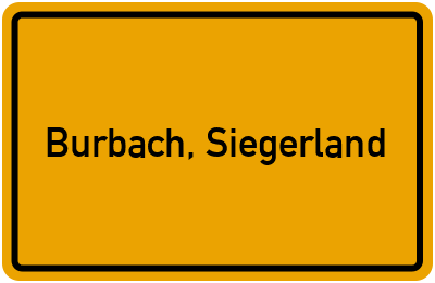 Ortsschild von Gemeinde Burbach, Siegerland in Nordrhein-Westfalen