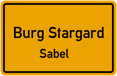 Straßenverzeichnis Burg Stargard Sabel