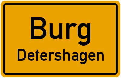 Ortsschild Burg Detershagen