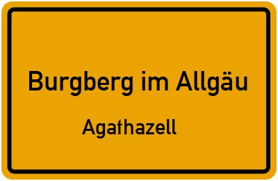 Straßenverzeichnis Burgberg im Allgäu Agathazell