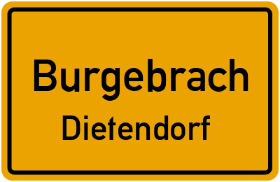 Ortsschild Burgebrach Dietendorf