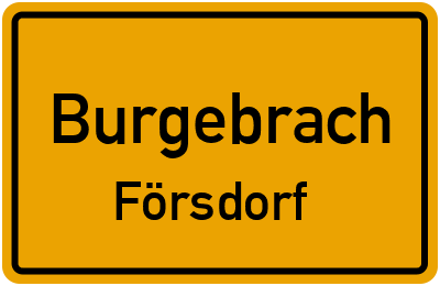 Ortsschild Burgebrach Försdorf