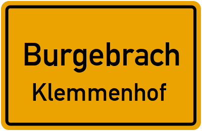 Straßenverzeichnis Burgebrach Klemmenhof
