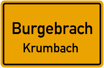 Ortsschild Burgebrach Krumbach