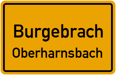 Ortsschild Burgebrach Oberharnsbach