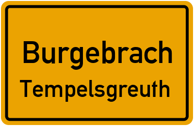 Ortsschild Burgebrach Tempelsgreuth