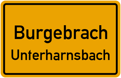 Ortsschild Burgebrach Unterharnsbach