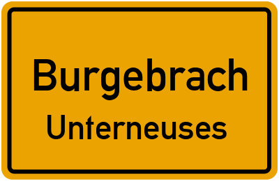 Ortsschild Burgebrach Unterneuses