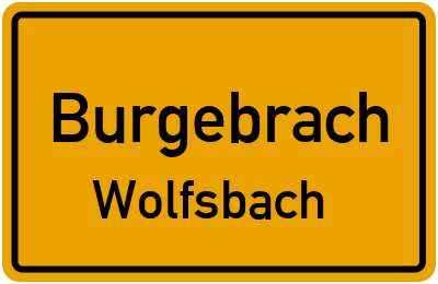 Ortsschild Burgebrach Wolfsbach