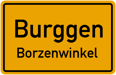Ortsschild Burggen Borzenwinkel