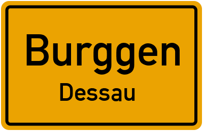 Ortsschild Burggen Dessau