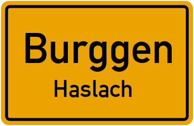 Ortsschild Burggen Haslach
