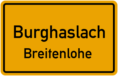 Ortsschild Burghaslach Breitenlohe