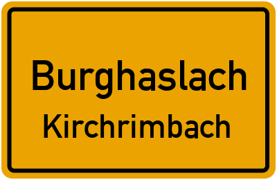 Ortsschild Burghaslach Kirchrimbach