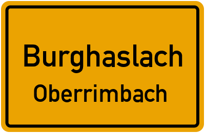 Ortsschild Burghaslach Oberrimbach