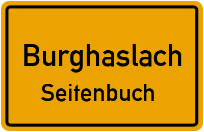 Ortsschild Burghaslach Seitenbuch