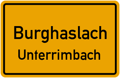 Ortsschild Burghaslach Unterrimbach