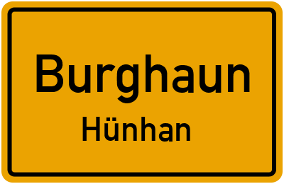 Ortsschild Burghaun Hünhan