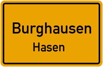 Ortsschild Burghausen Hasen