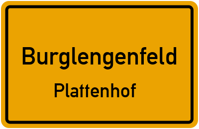 Ortsschild Burglengenfeld Plattenhof