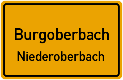 Ortsschild Burgoberbach Niederoberbach