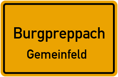 Ortsschild Burgpreppach Gemeinfeld
