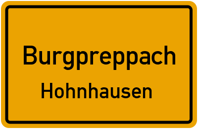 Ortsschild Burgpreppach Hohnhausen