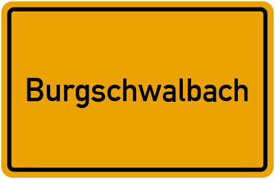 Ortsschild von Burgschwalbach in Rheinland-Pfalz