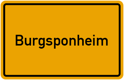 Ortsschild von Gemeinde Burgsponheim in Rheinland-Pfalz