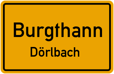 Ortsschild Burgthann Dörlbach