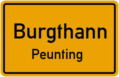 Ortsschild Burgthann Peunting