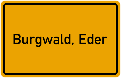 Ortsschild von Gemeinde Burgwald, Eder in Hessen