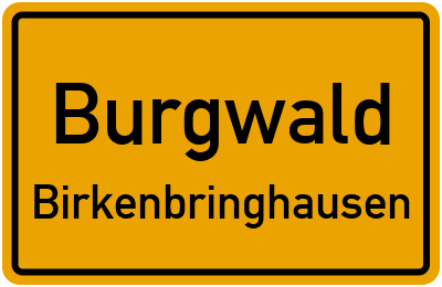 Ortsschild Burgwald Birkenbringhausen