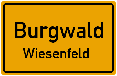 Ortsschild Burgwald Wiesenfeld