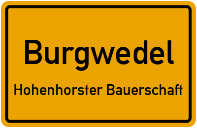 Straßenverzeichnis Burgwedel Hohenhorster Bauerschaft
