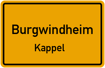 Straßenverzeichnis Burgwindheim Kappel