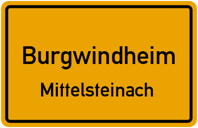 Ortsschild Burgwindheim Mittelsteinach