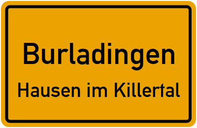 Straßenverzeichnis Burladingen Hausen im Killertal