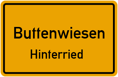 Ortsschild Buttenwiesen Hinterried