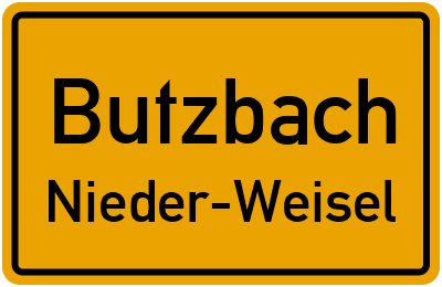 Ortsschild Butzbach Nieder-Weisel