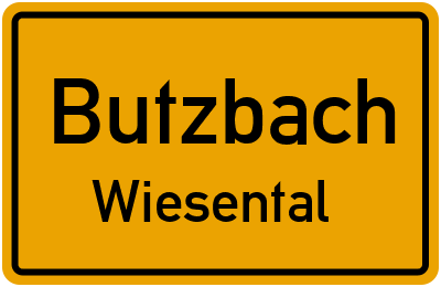 Ortsschild Butzbach Wiesental