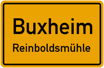 Ortsschild Buxheim Reinboldsmühle